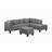 104.5" Upholstered Sofa,Chaise & Ottoman