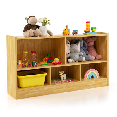 Aachal 24'' H X 44'' W Toy Storage 5-Section Storage Cabinet, Wooden Display Bookcase