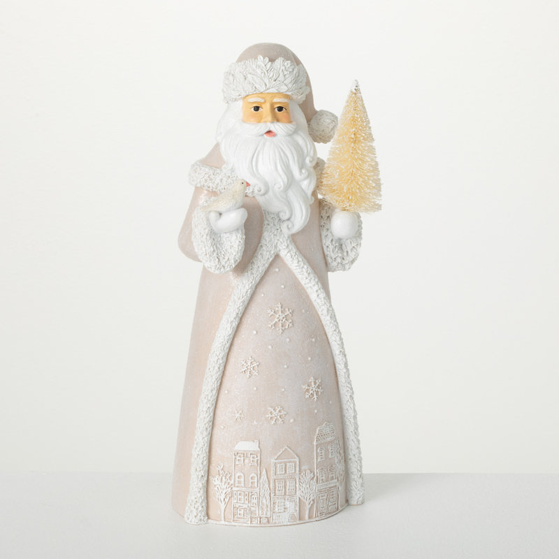 Village en résine père Noël orné