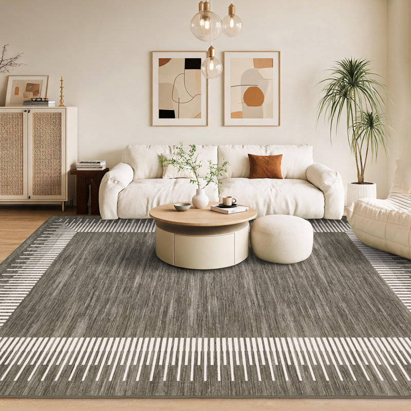 Tapis lavable moderne et minimaliste avec envers en caoutchouc, tapis souple et durable pliable pour les chambres à coucher, les salons et les salles à manger