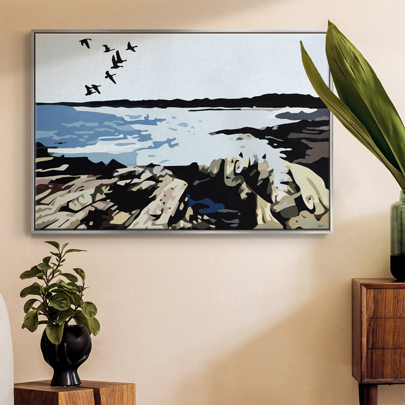 Maine événement - impression sur toile tendue, Toile avec cadre argenté, H 37 po x l 25 po x P 2 po