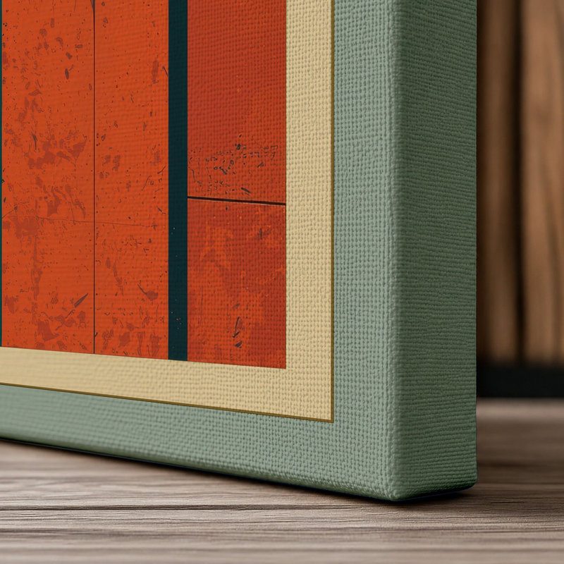 Urban Geometry Modern - Wrapped Canvas, 36x24 - 91.4 x 61.0 cm, Sage Border
