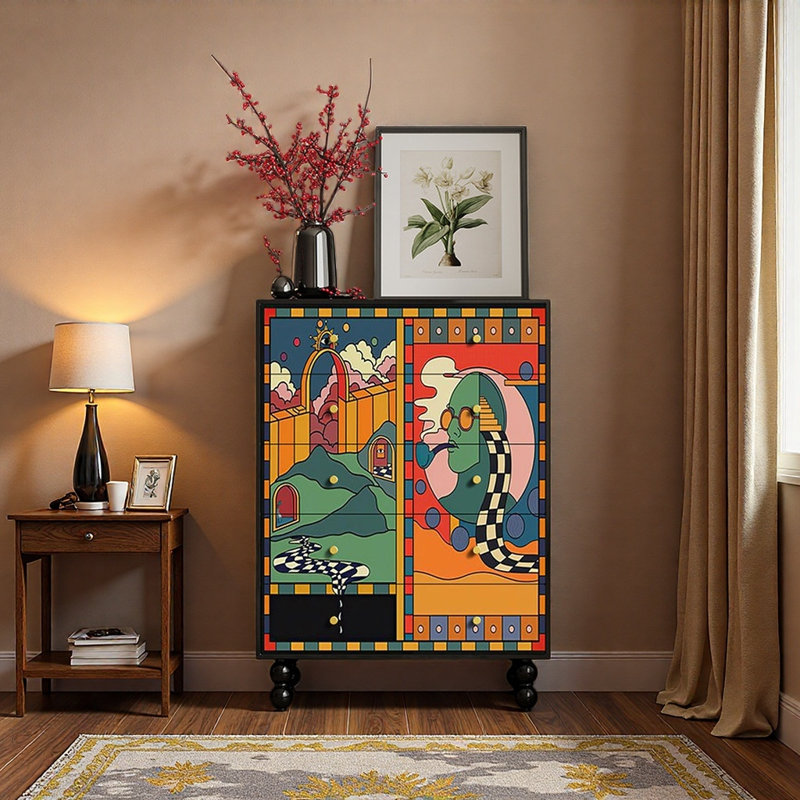 French Retro Painted Style Accent Chest
