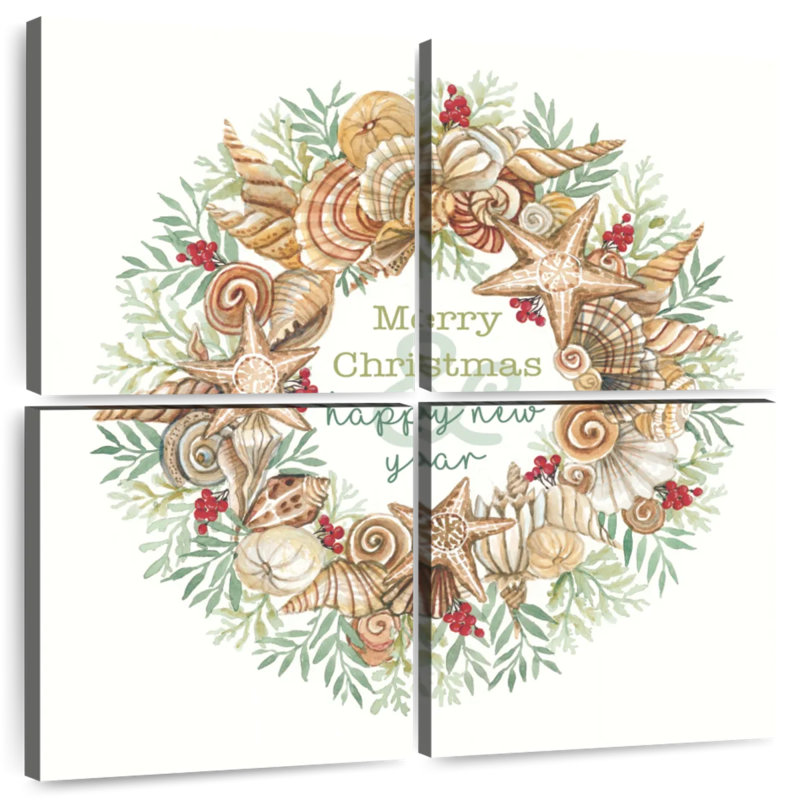 Couronne Lelend Coastal Merry Christmas, H 26 po x l 26 po