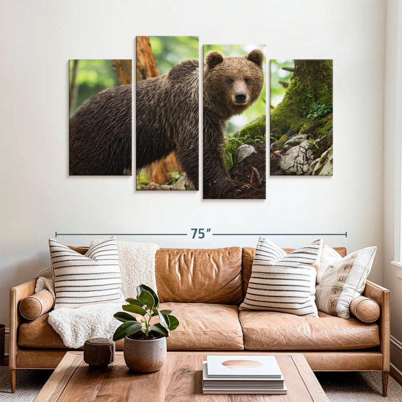 Ours grizzly humide Brampt, H 42 po x l 68 po