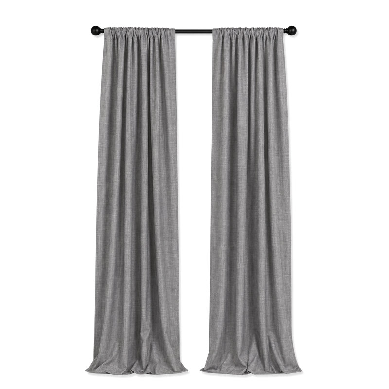 Beldon Blackout Curtain Single Panel, Black, 54" x 108"