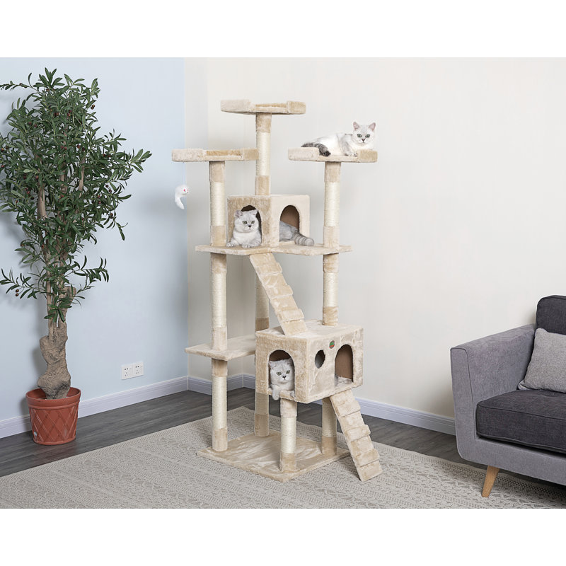 72'' H Cat Tree, Beige