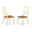L'ensemble de salle à manger 3 pièces comprend une table de salle à manger ronde avec piédestal et 2 chaises en bois, babeurre 36 po x 36 po-1242389478-1242389479-1242389475