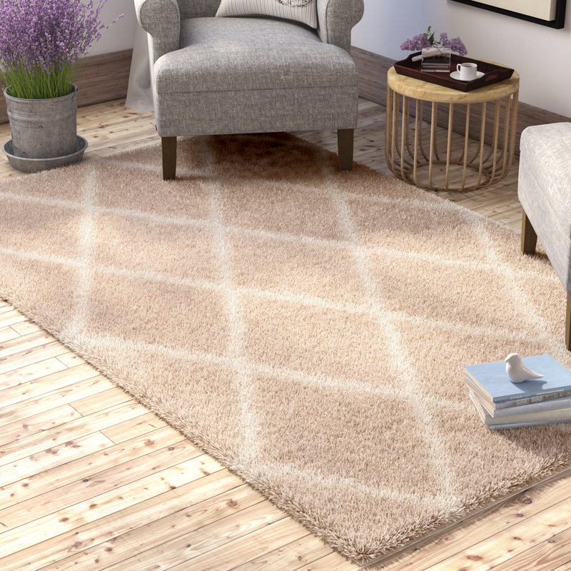 Tapis beige / ivoire à motif géométrique Amhold, Rectangle 9 pi x 12 pi