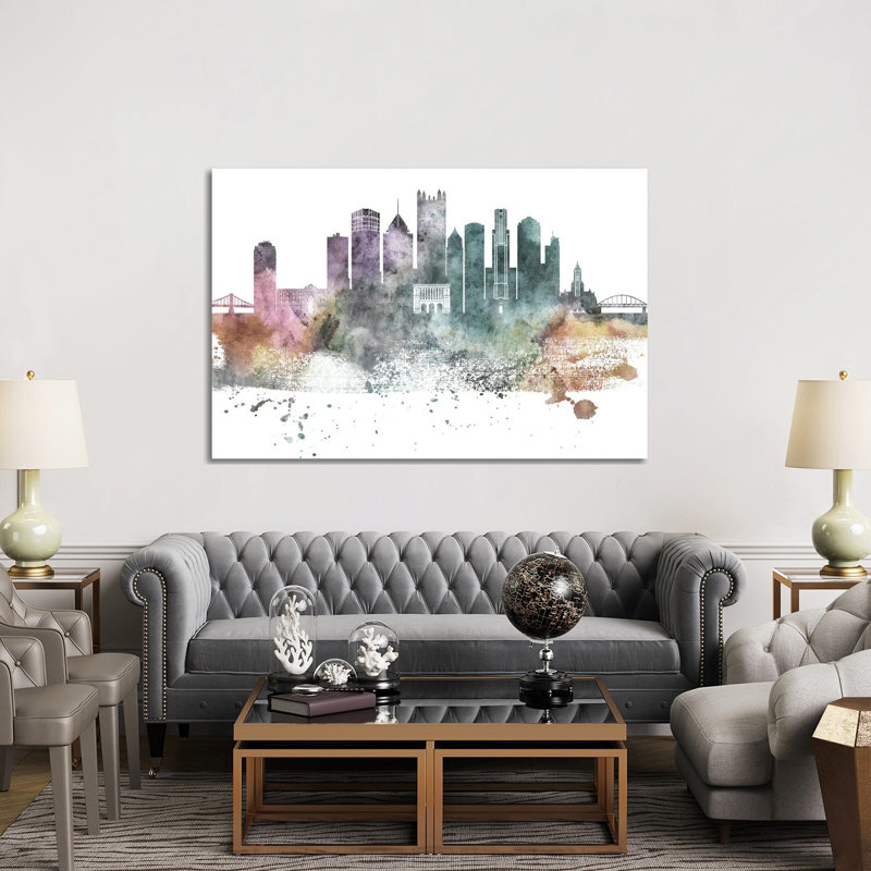Pittsburgh Pastel Skylines - Wrapped Canvas Print, 152.5 cm H x 101.5 cm W
