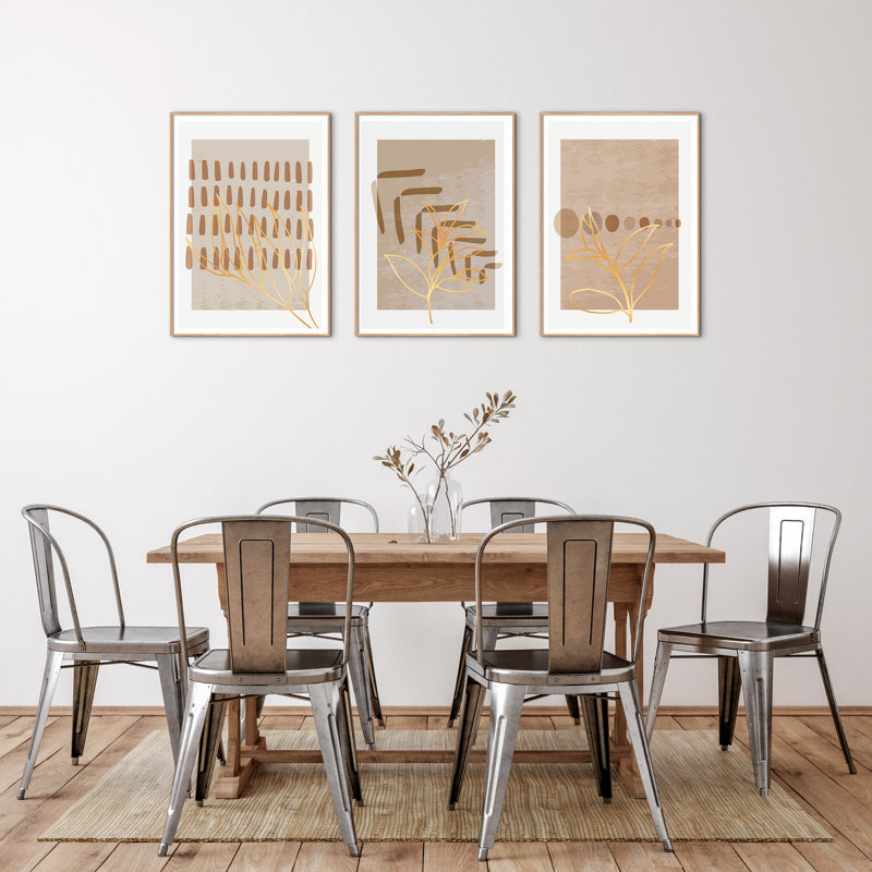 Circular - 3 Piece Single Picture Frame Painting Set on Wood