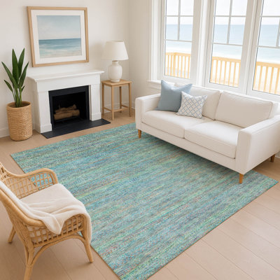 Premium Machine Washable Mayfield AMF2148 Striped Rug