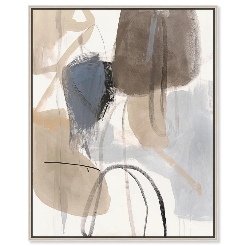 Mouvement Freeform I, toile par Art Remedy, Cadre flottant, H 25 po x l 21 po, Noir