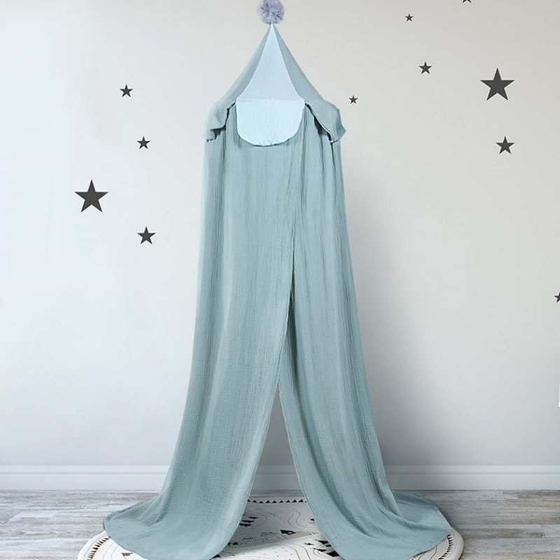 Bed Canopy Round Dome Mosquito Net, Blue, 240 X 50 X 50Cm