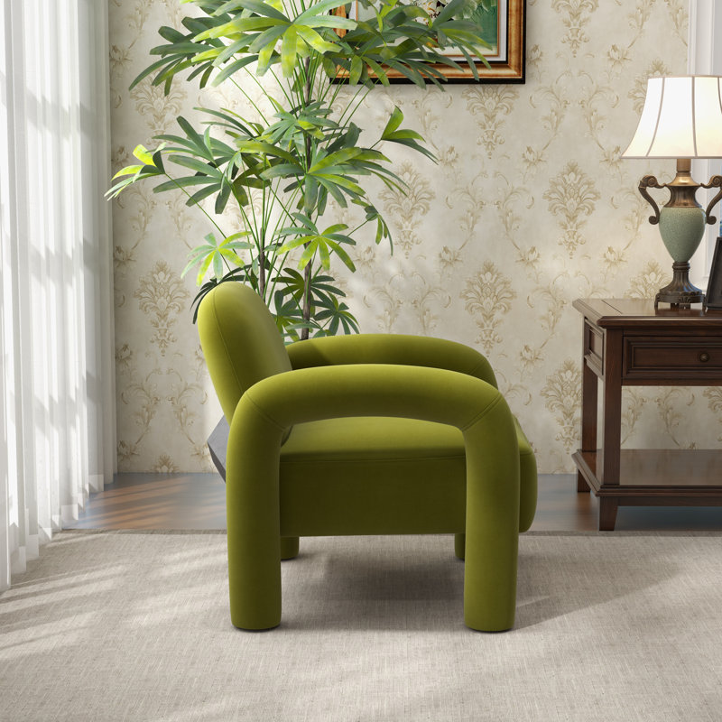Velvet Armchair, Green