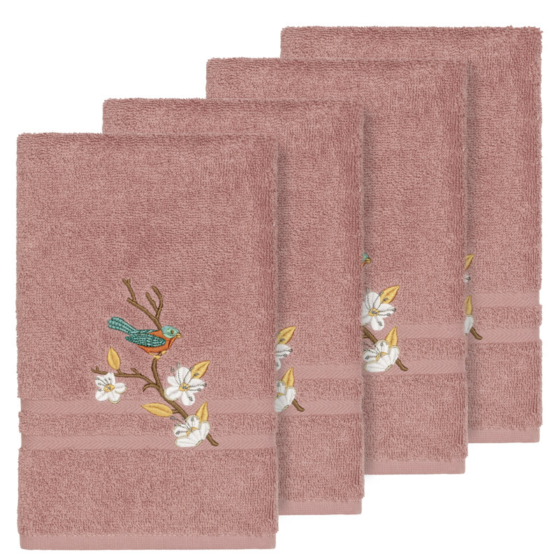 Spring Time Turkish Cotton Hand Towel, Tea Rose