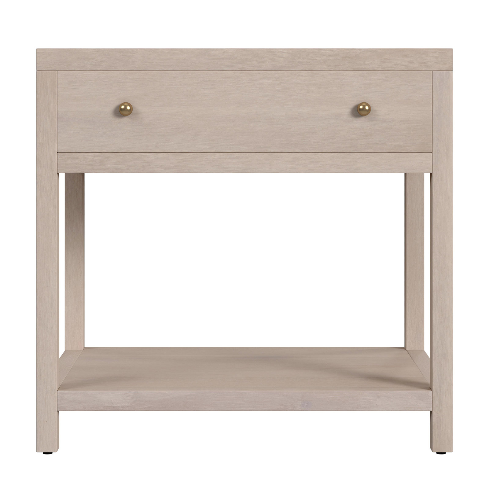 Celine 30" 1-Drawer Acacia Nightstand, Antique Taupe