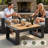  Outdoor Oversized Aluminum 4-piece Conversation Set With Coffee Table And 6-inch Cushion-879951705-879951704