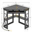 Bureau en coin Lambrecht avec prises et ports USB, bureau d'ordinateur triangulaire avec station de charge, tablette de rangement, bureau d'écriture peu encombrant pour petits espaces-921511290