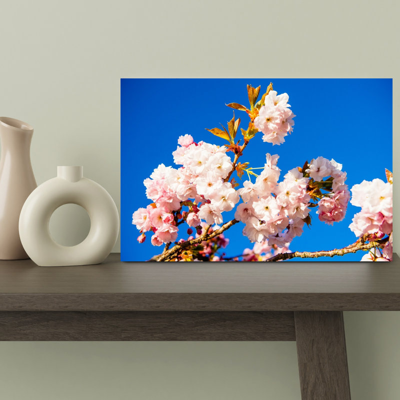 Art mural de paysage de cerisier Kwanzan, H 12 po x l 18 po