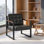 Chaise d'appoint moderne en similicuir avec dossier capitonné