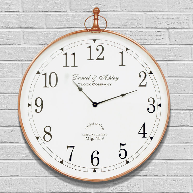 Horloge murale surdimensionnée 24 "Chilhowee Amarachi, Cuivre