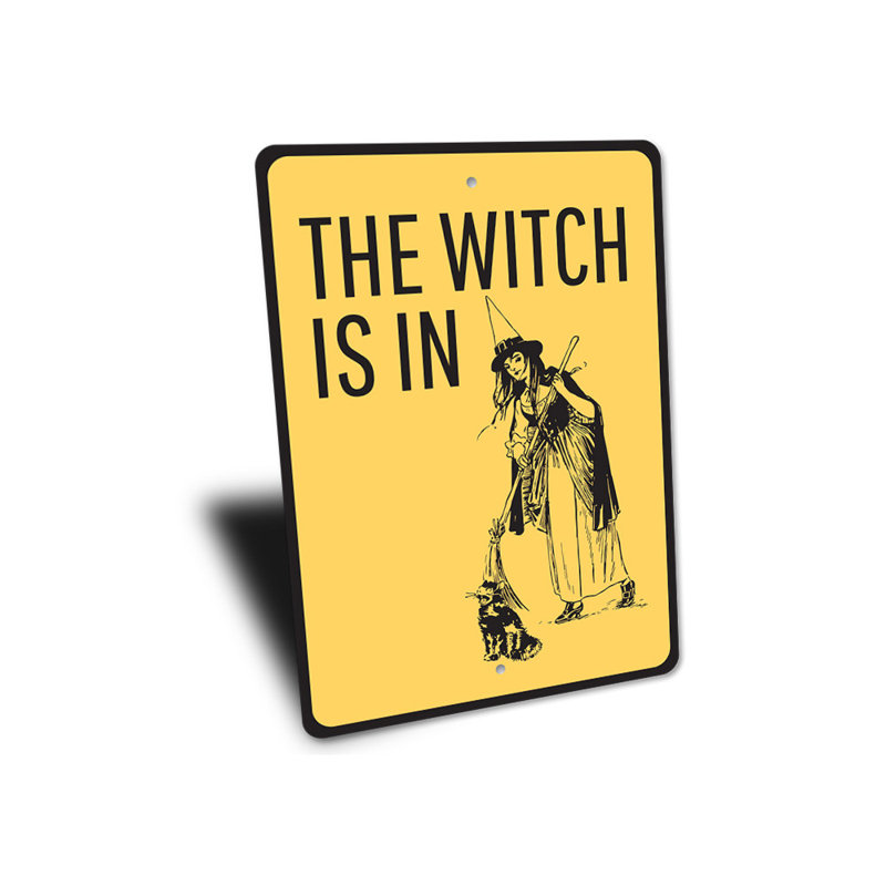 La sorcière est en signe, H 18 po x l 12 po x P 0,06 po
