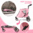 Foldable Pet Stroller for Small & Medium Dogs and Cats 3-Wheel Dog Stroller with 9 Angles Adjustable Handlebar -93312227
