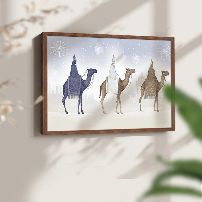 Chirstmas Art-LXXVIII -Framed Print - Restickable, H 11 po x l 14 po, Noyer