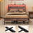 Walnut Bed Frame, Led Lights, Charging Station, 3 Storage Shelf, Steel, Supports Up To 730 Lbs, Noise- Assembly Frame , Lights & Station Included, Storage, Steel Slats, Easy Install,