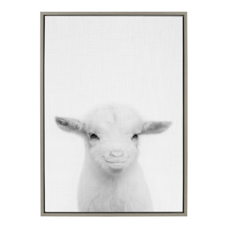«Goat» par Simon Te, reproduction d'art sur toile encadrée, Encadré gris