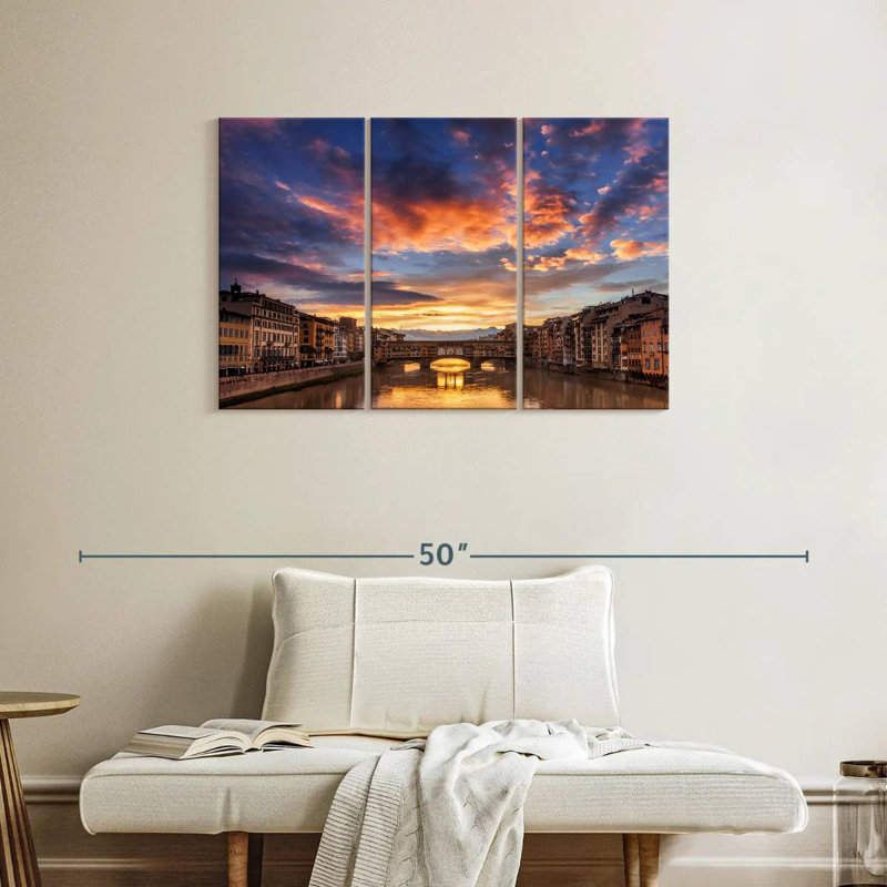 Lilie lever de soleil sur le Ponte Vecchio, H 24 po x l 38 po