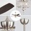 Ventilateur de plafond 52 po avec abat-jour en fer et cristal, télécommande, nickel sable