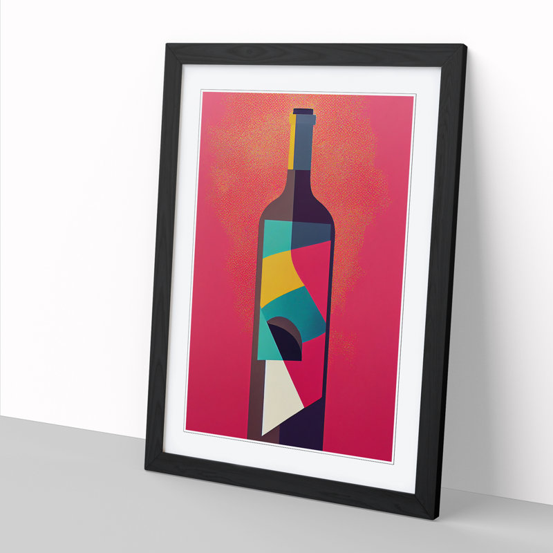Wine Pop Art - Framed Print, Black, 64cm H x 46cm W x 2cm D