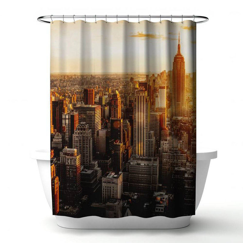 Shower Curtain CI112 – Polyester Shower Curtain, Dye Sublimation Print, 71" W × 74" L