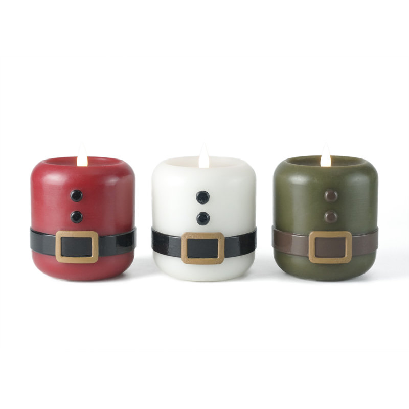 Bougie sans flamme Père Noël, Vert