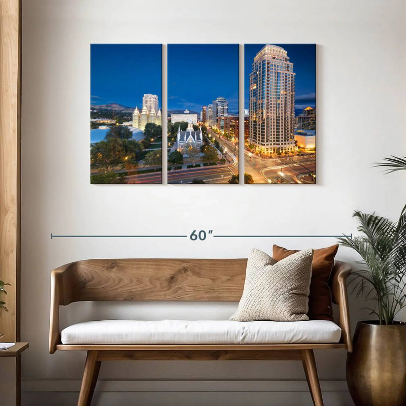 Paysage urbain de Salt Lake City, H 28 po x l 45 po