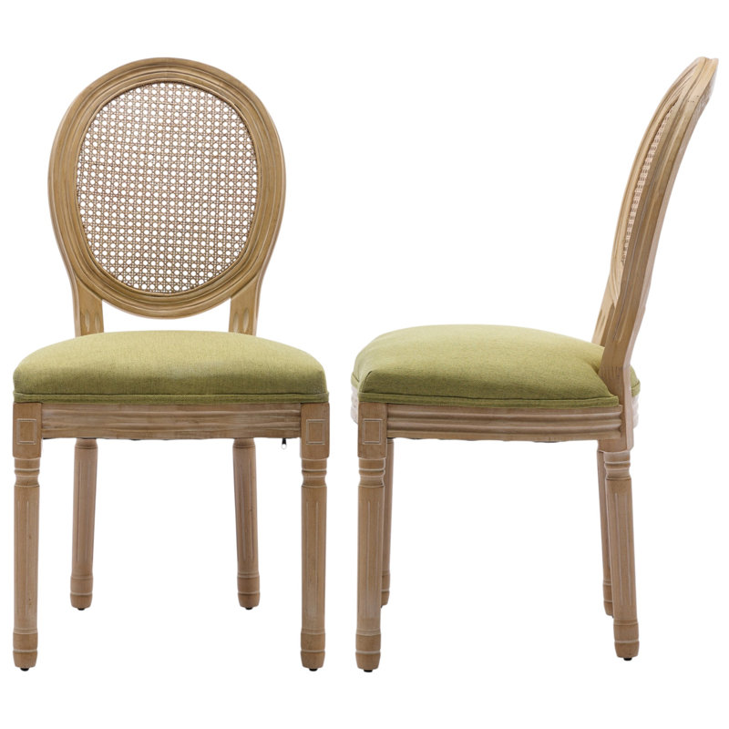 Amando 19.7'' H Upholstered Side Chair, Olive Green, Oak Wood