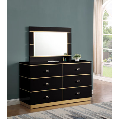 Commode à 6 tiroirs avec miroir Jessi