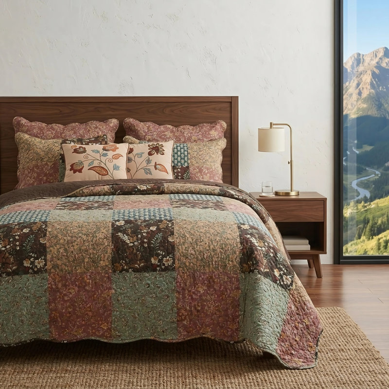 Ensemble de courtepointe multicolore Hazel de Greenland Home Fashions, 3 pièces, King