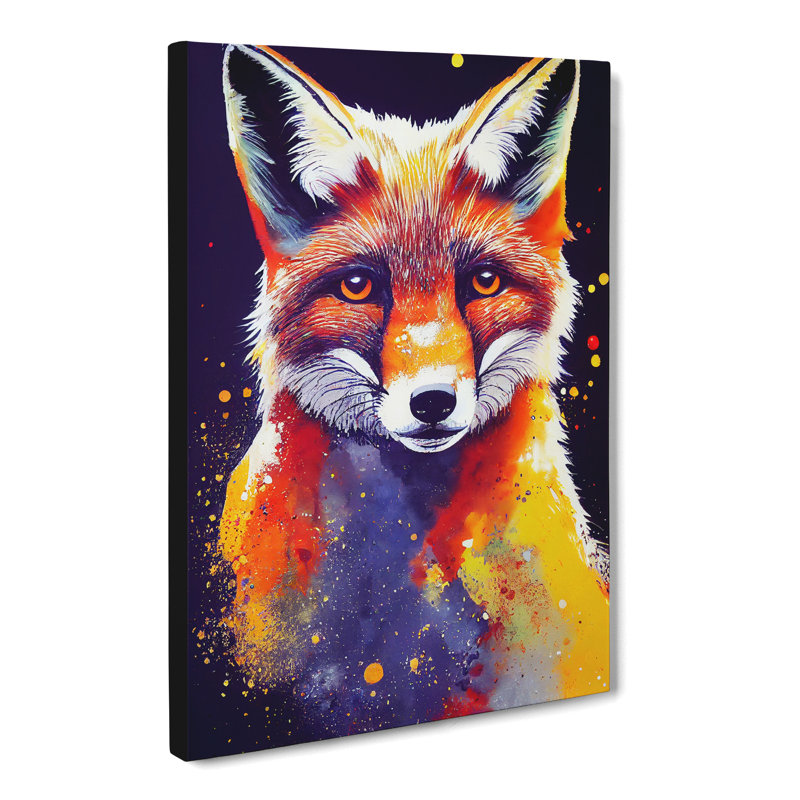 Fox Splatter Vol.2 - Wrapped Canvas, 50cm H x 35cm W x 3cm D