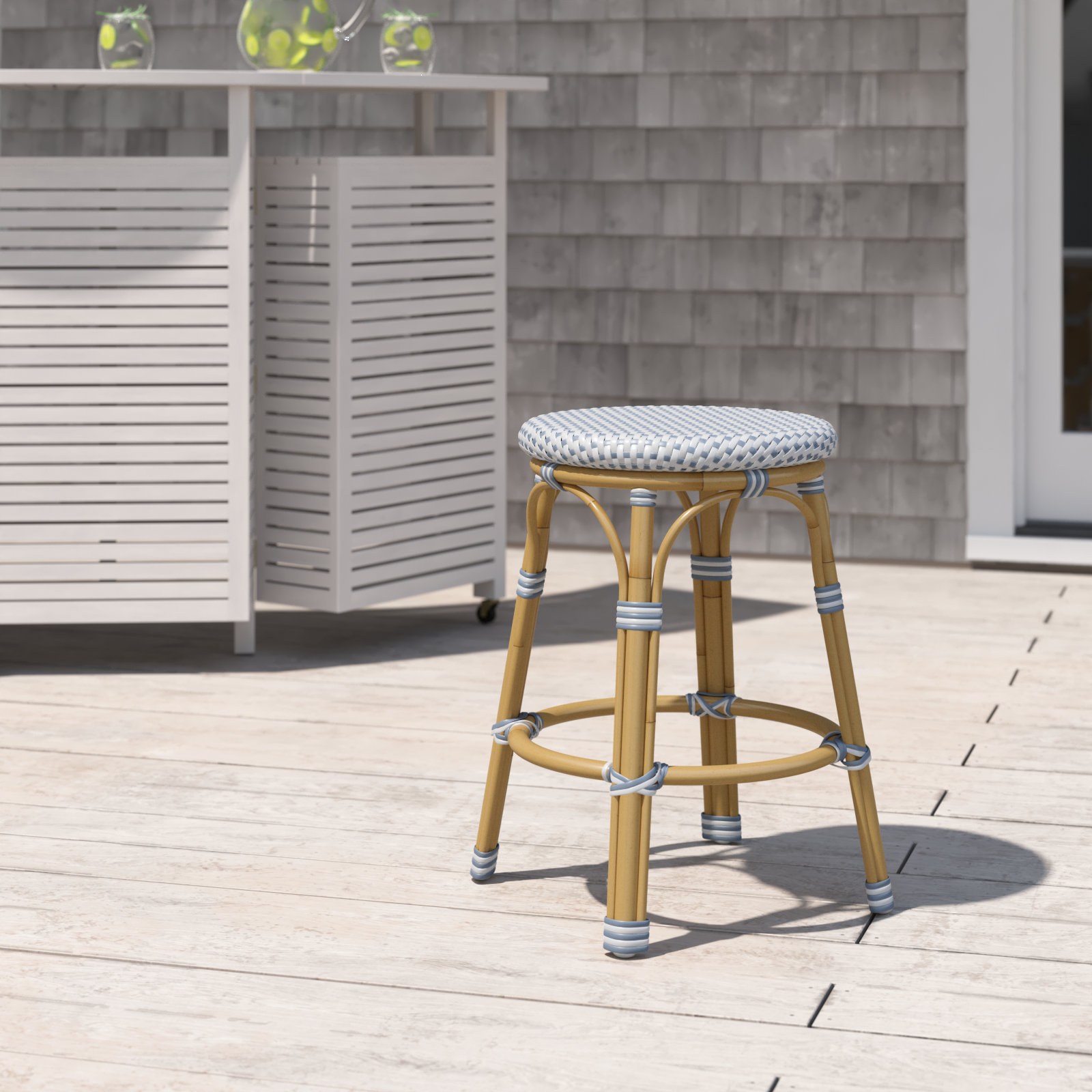 Ellie Patio Counter Stool, Blue