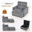 Fauteuil d'appoint rembourré avec repose-pieds avec rangement-1385108750
