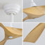 52 Inch Ceiling Fan Without Light, With Remote Control 6 Speed Quiet Reversible DC Motor-896638170-896638164