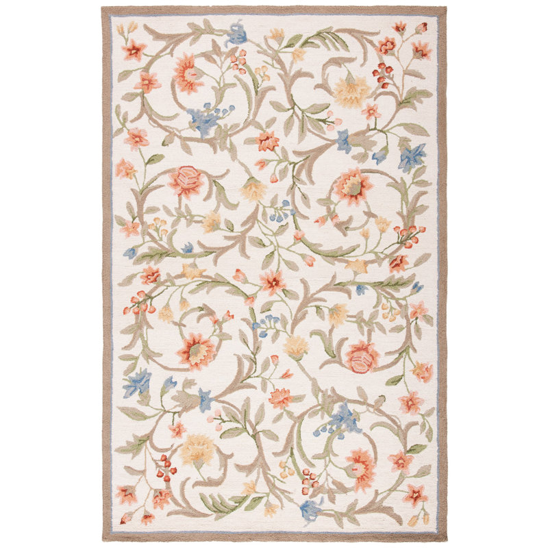 Tapis en laine crocheté fabriqué à la main Hollander, Rectangle 9 pi x 12 pi