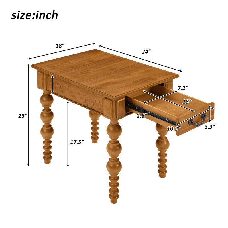 Ensemble de 3 tables basses avec tiroir, table basse vintage et 2 tables de bout pour salon, bureau, appartement, naturel