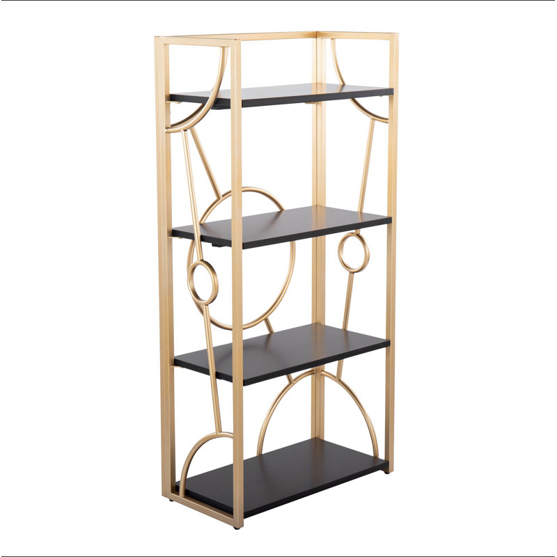 Bibliothèque contemporaine en métal et bois, Black