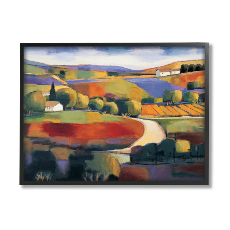 Art moderne de giclée campagne moderne par Janine Clarke, Giclée encadrée noir minuit, H 11 po x l 14 po x P 1,5 po