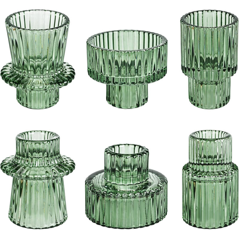Bougeoirs en cristal vert