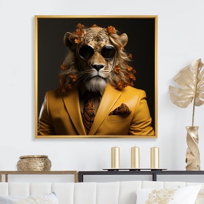 Lion In Suit Fashion Elegance  - Lion Animal Wall Art